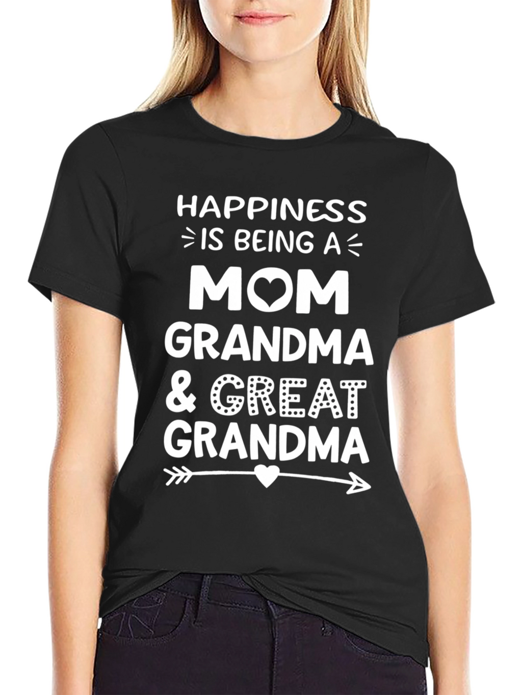 Happiness is Being a Mom Grandma Great Grandma T-Shirt