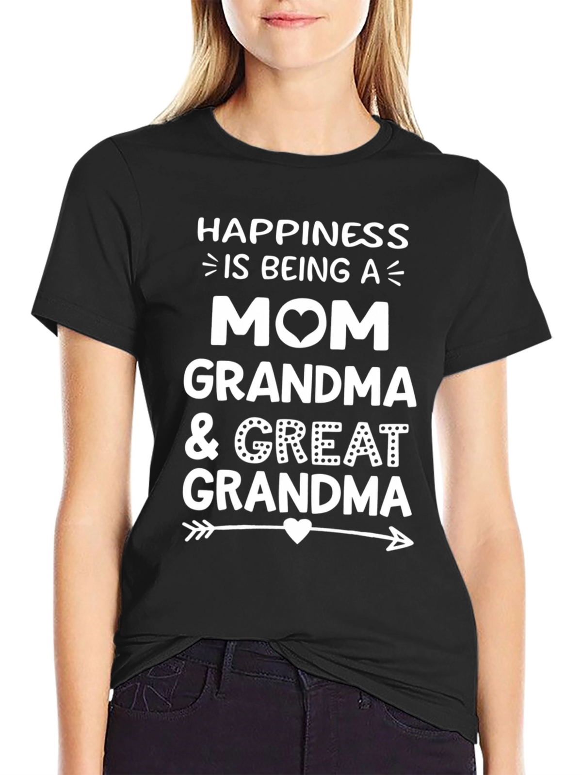 Happiness is Being a Mom Grandma Great Grandma T-Shirt