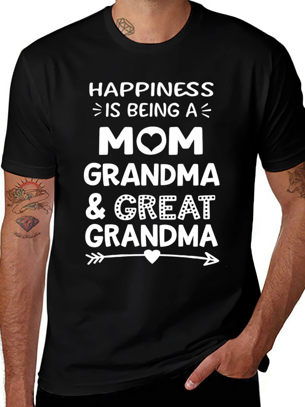 Happiness is Being a Mom Grandma Great Grandma T-Shirt