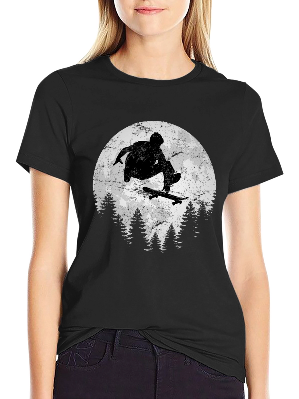 Skateboarding Silhouette Graphic Tee