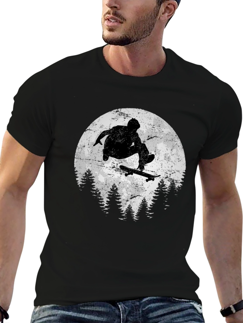 Skateboarding Silhouette Graphic Tee