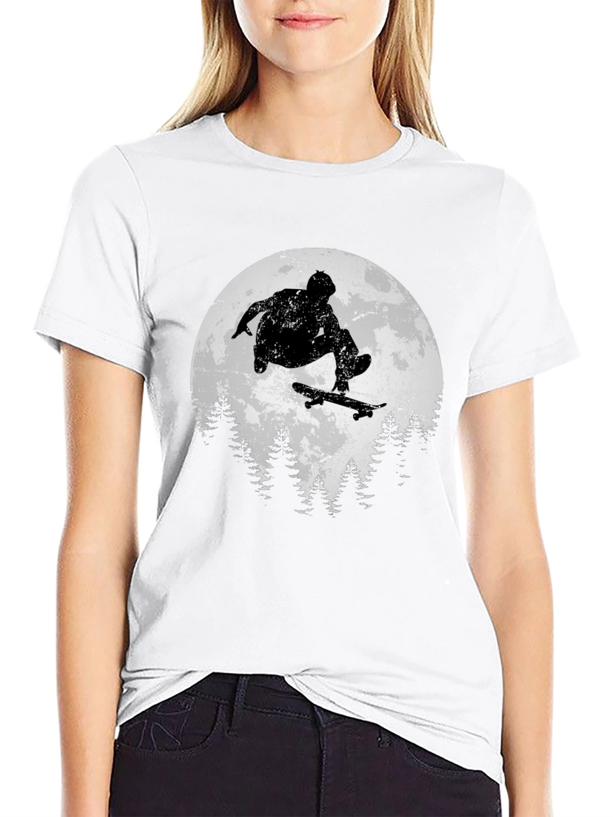 Skateboarding Silhouette Graphic Tee