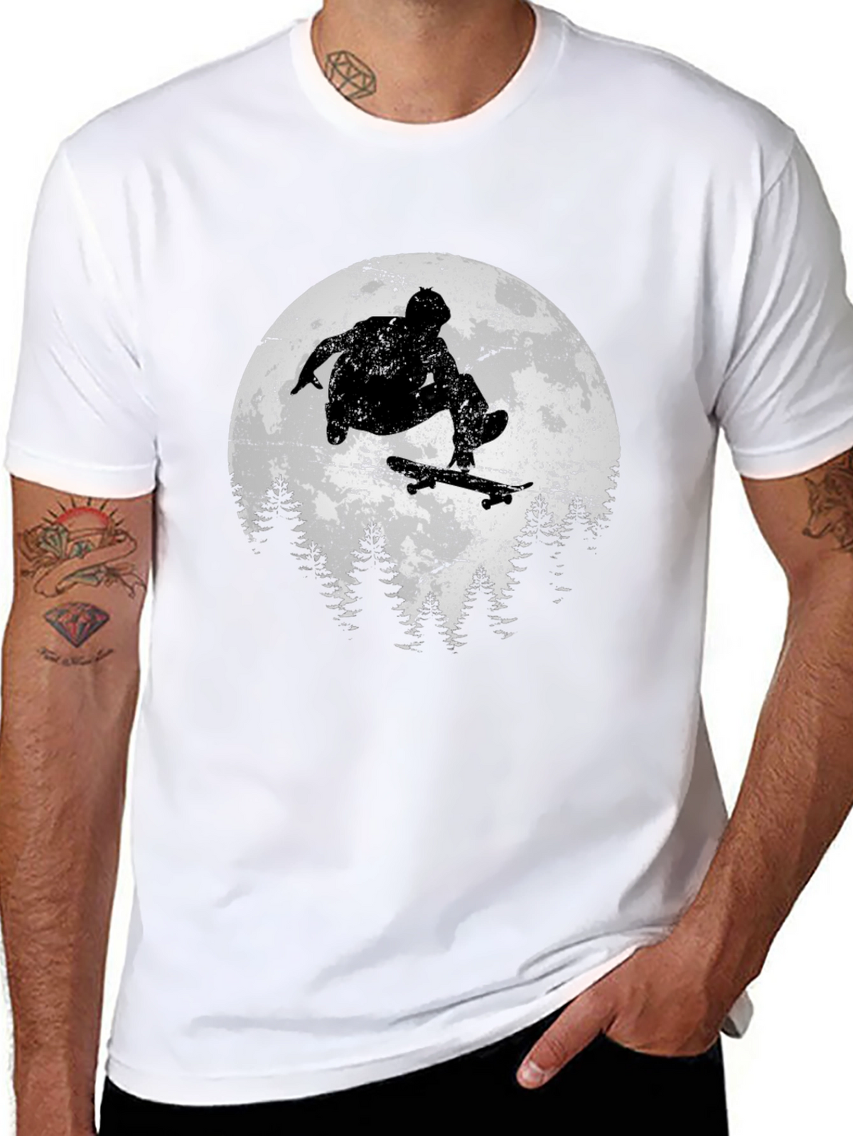 Skateboarding Silhouette Graphic Tee