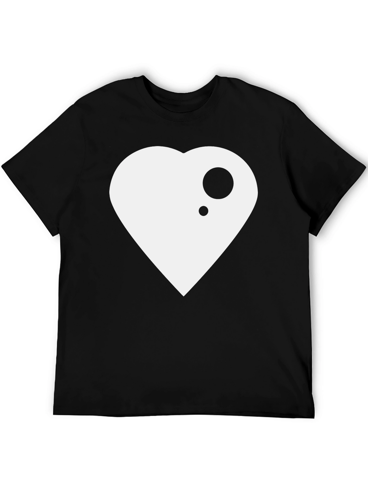 Modern Heart Graphic Black T-Shirt