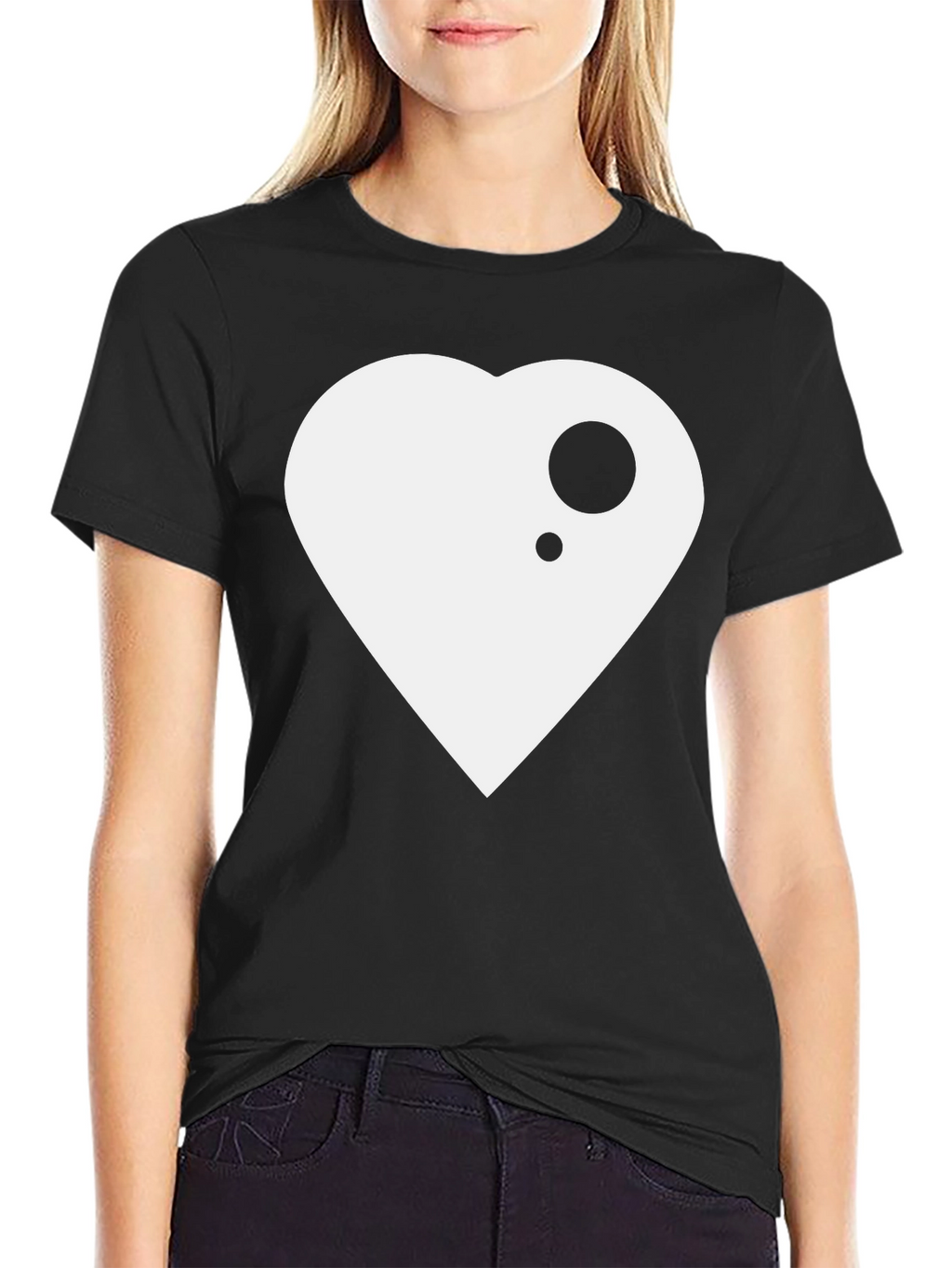 Modern Heart Graphic Black T-Shirt