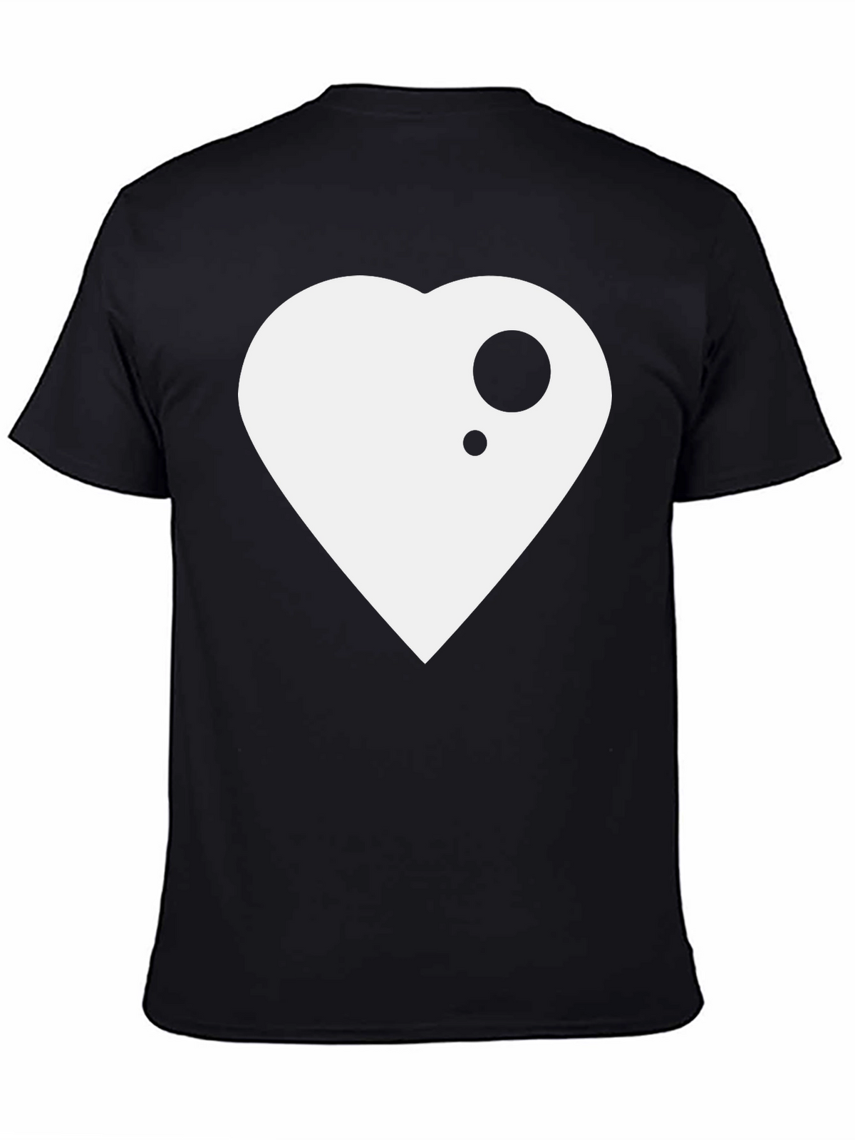 Modern Heart Graphic Black T-Shirt