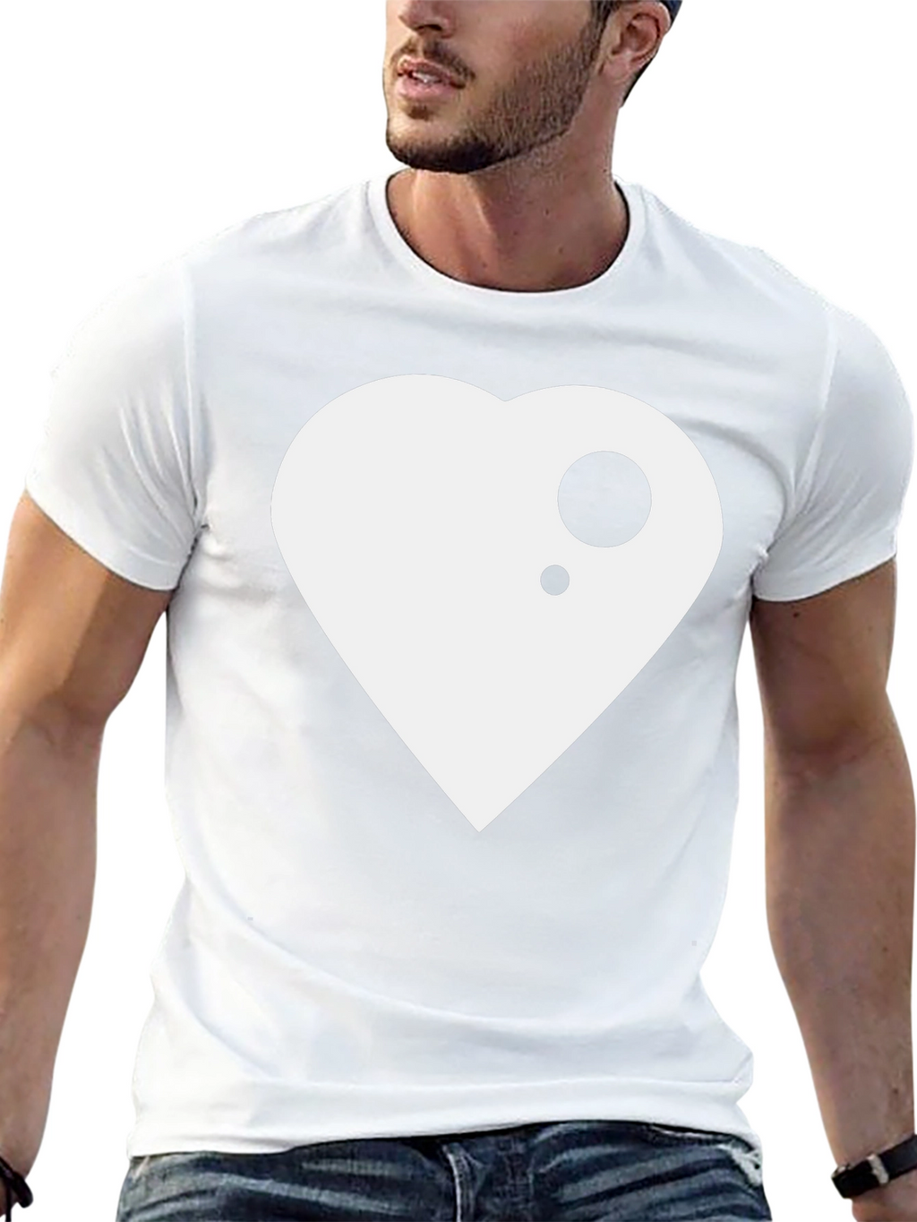 Modern Heart Graphic Black T-Shirt