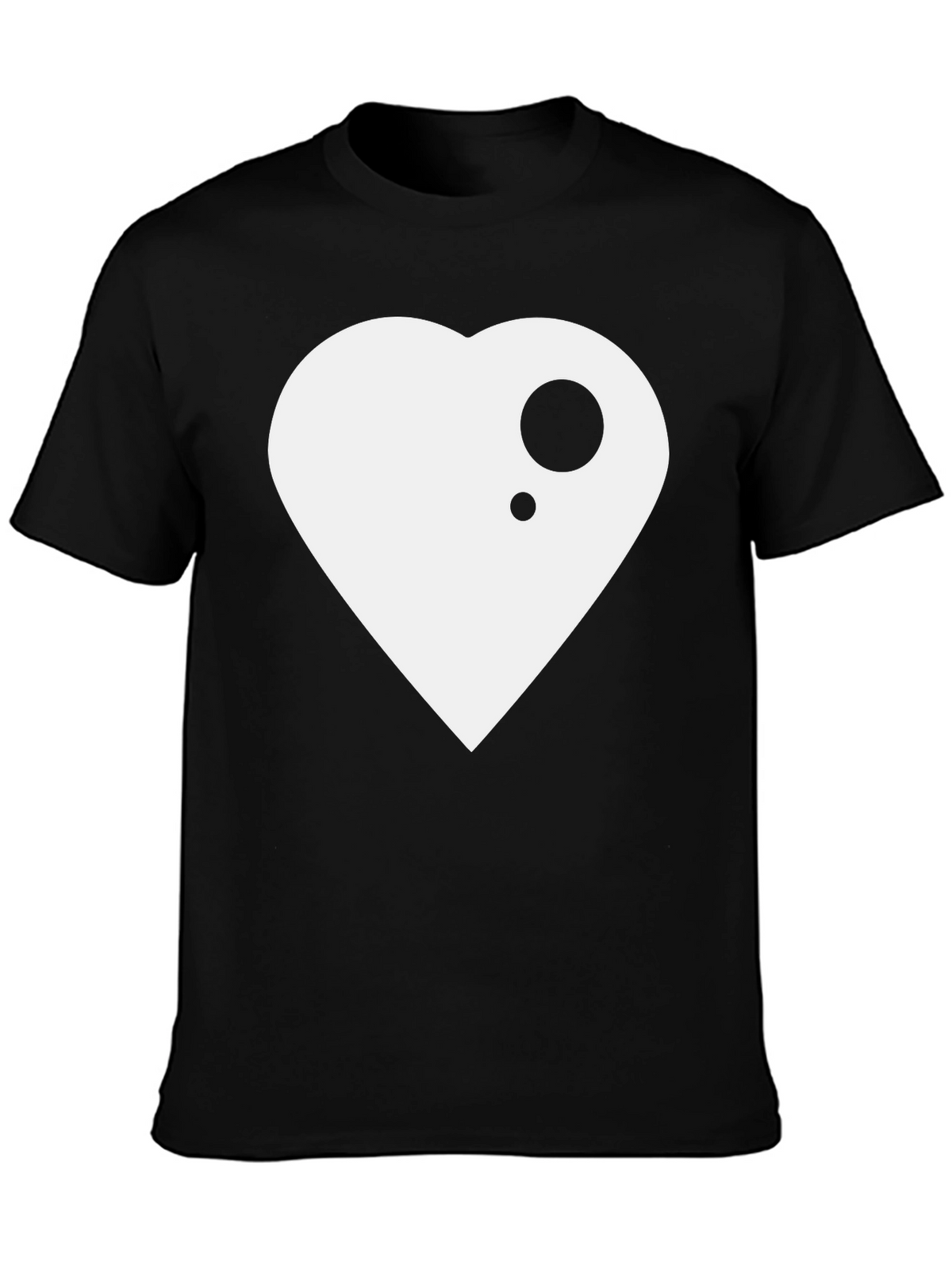 Modern Heart Graphic Black T-Shirt