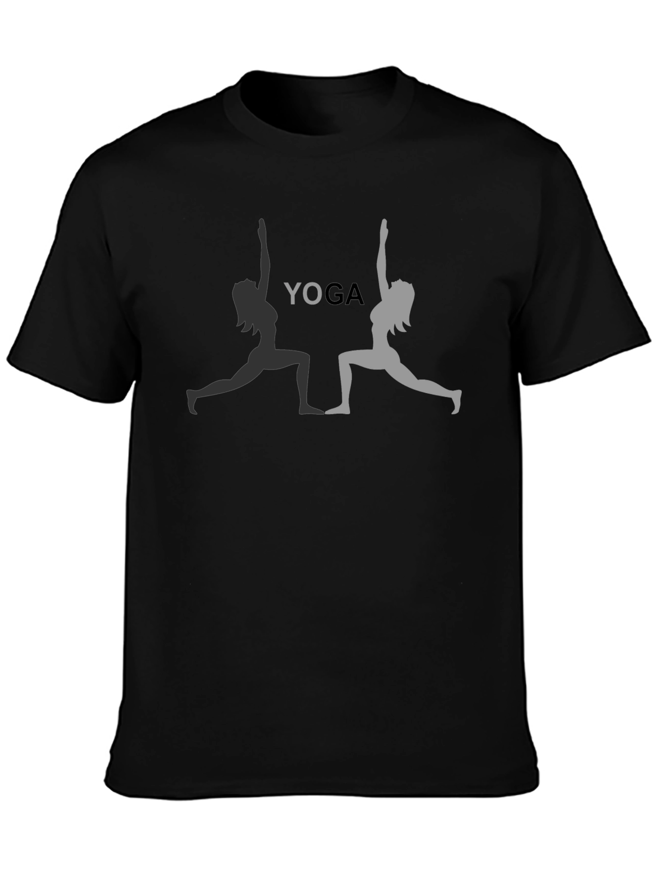Yoga Pose Graphic Tee - Black Cotton T-Shirt