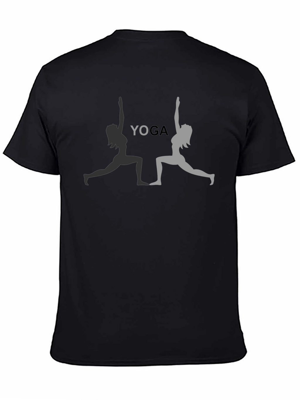 Yoga Pose Graphic Tee - Black Cotton T-Shirt