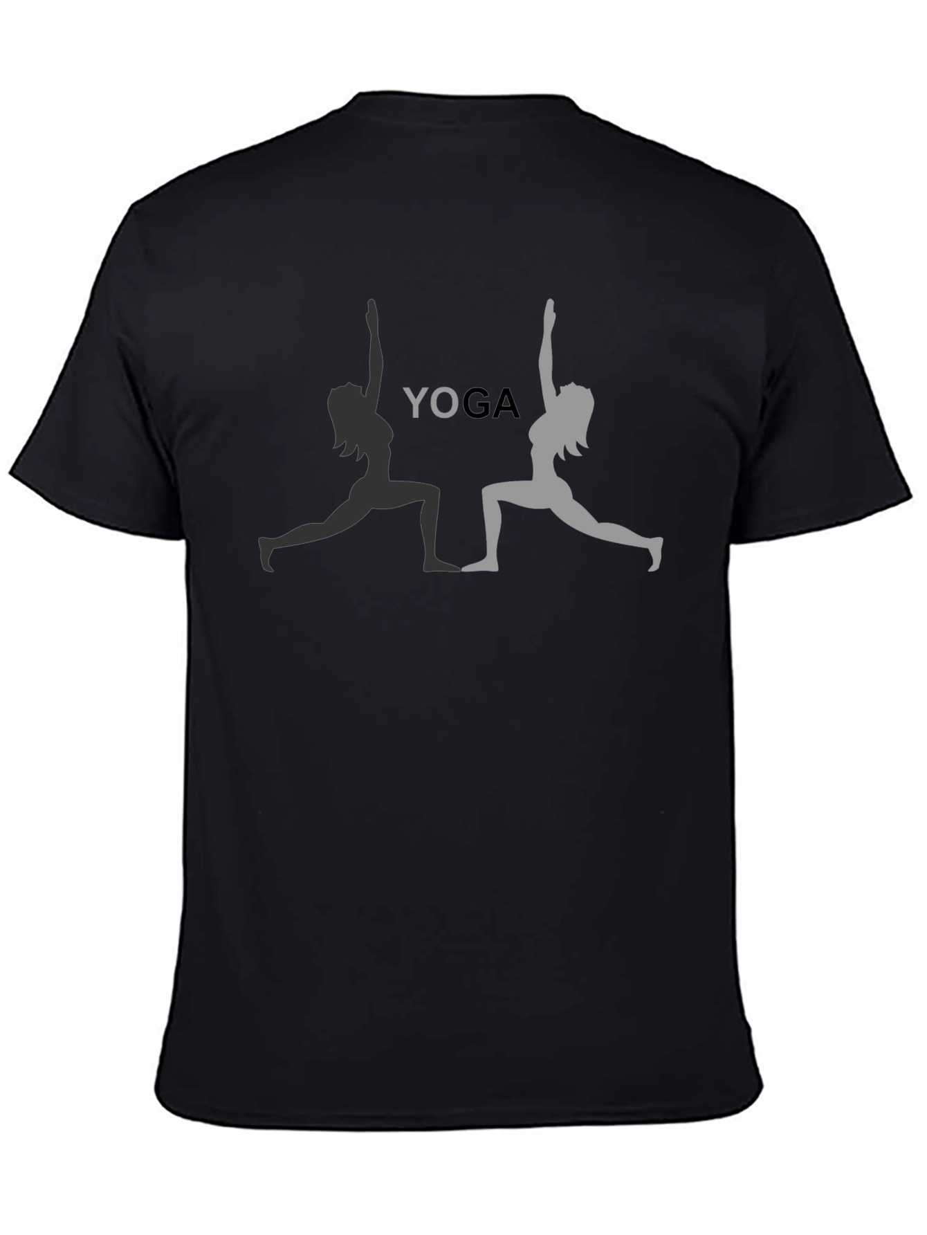 Yoga Pose Graphic Tee - Black Cotton T-Shirt