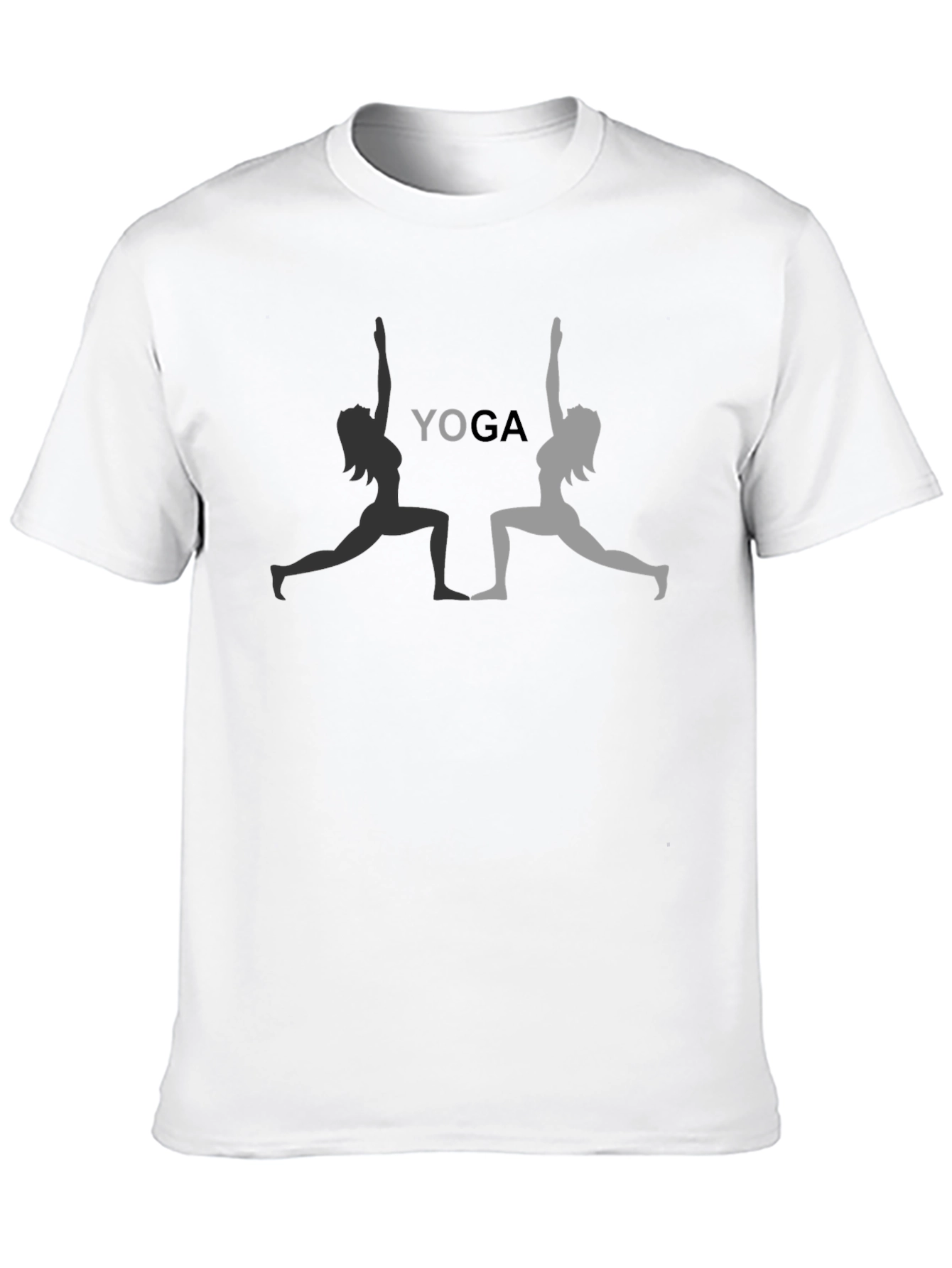 Yoga Pose Graphic Tee - Black Cotton T-Shirt