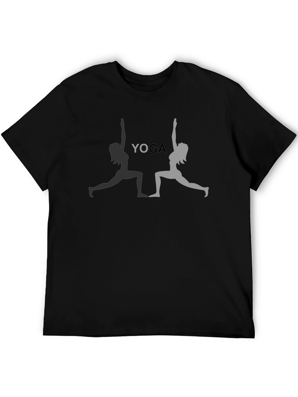 Yoga Pose Graphic Tee - Black Cotton T-Shirt