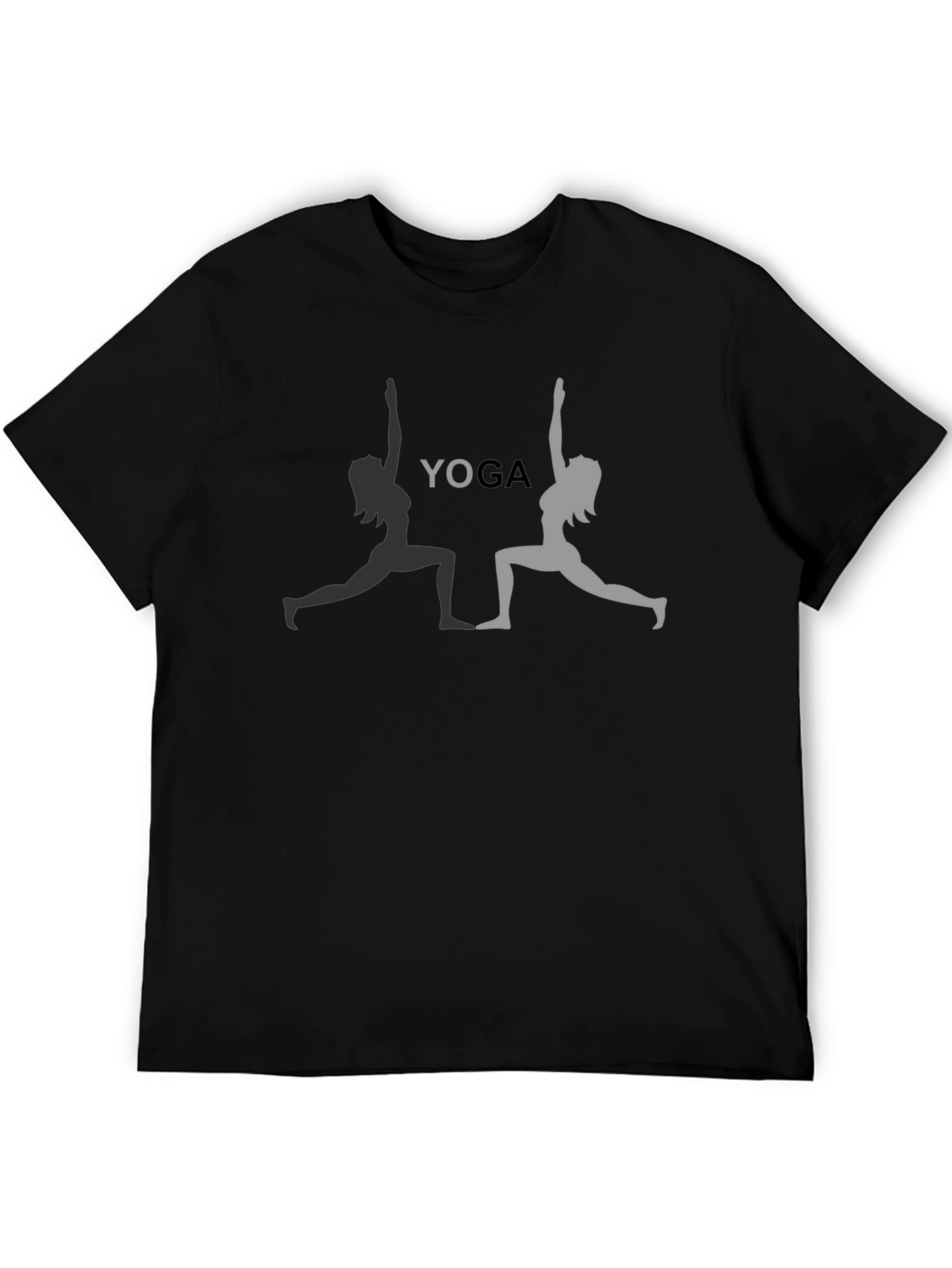 Yoga Pose Graphic Tee - Black Cotton T-Shirt