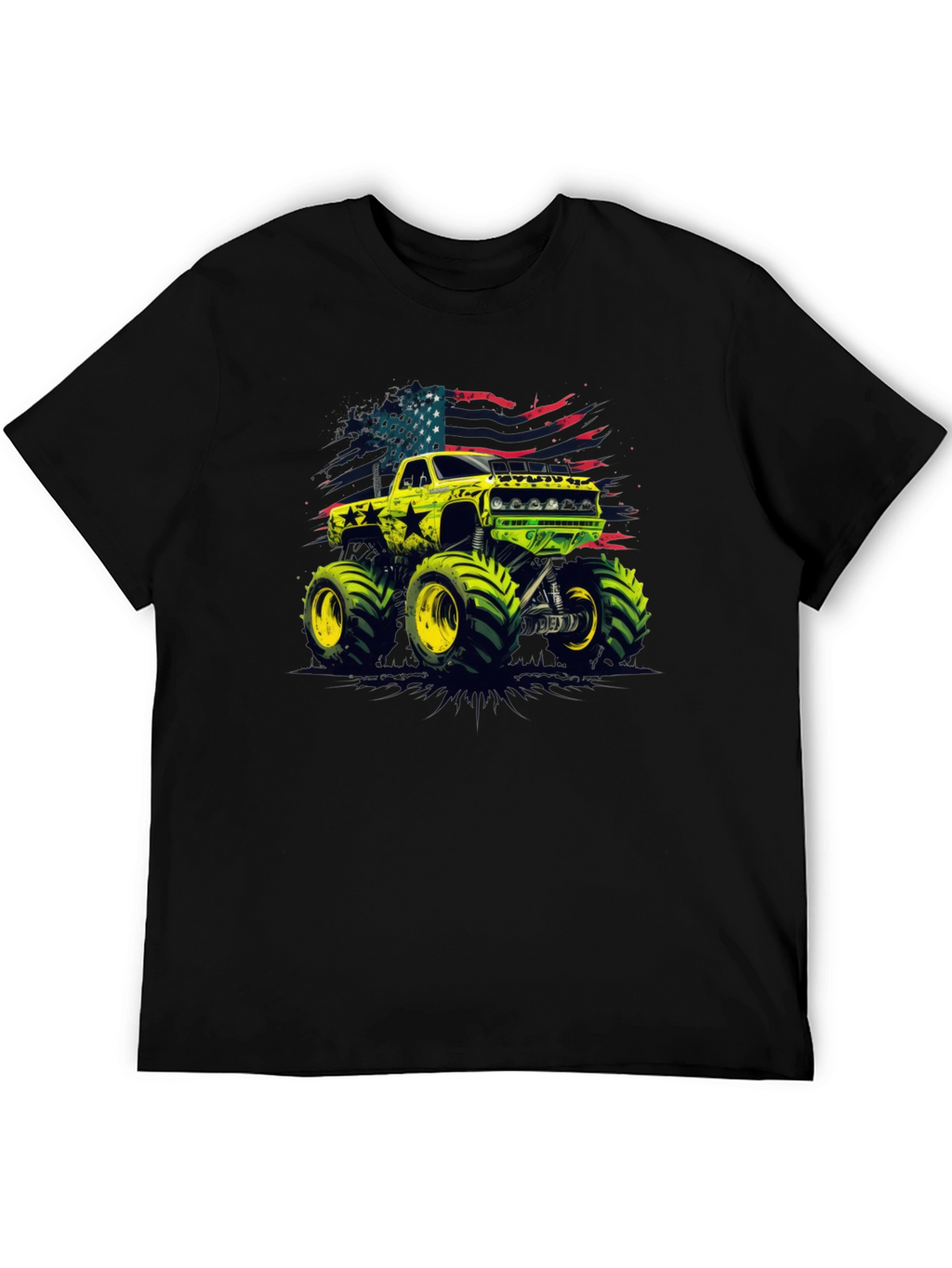 Monster Truck USA Flag Graphic Tee