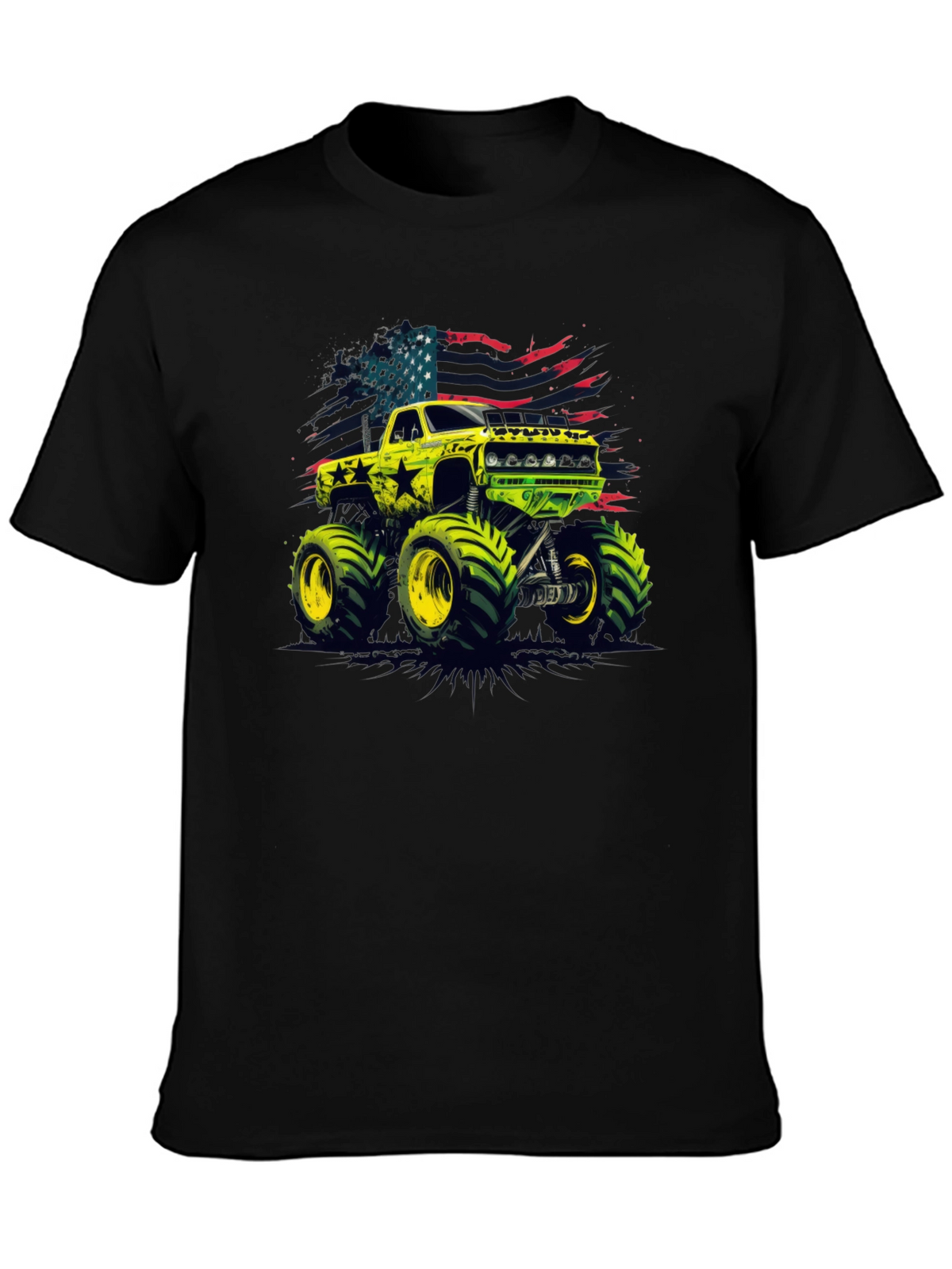 Monster Truck USA Flag Graphic Tee