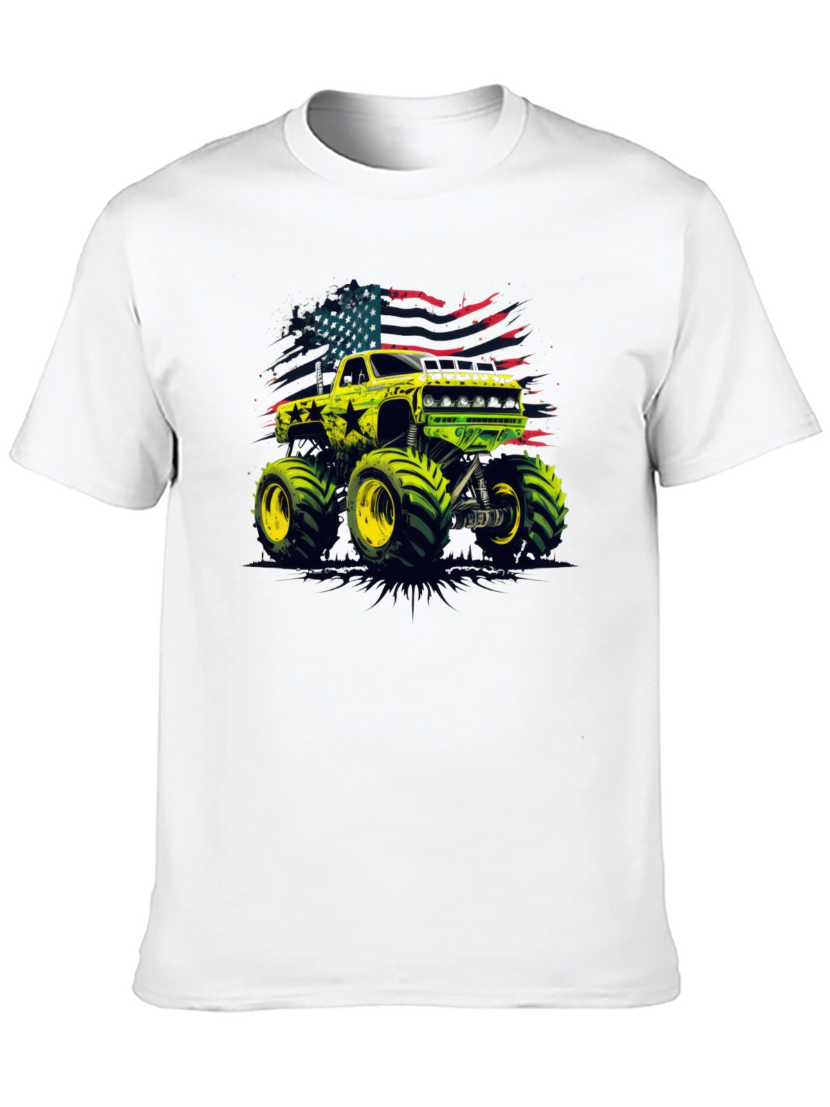 Monster Truck USA Flag Graphic Tee