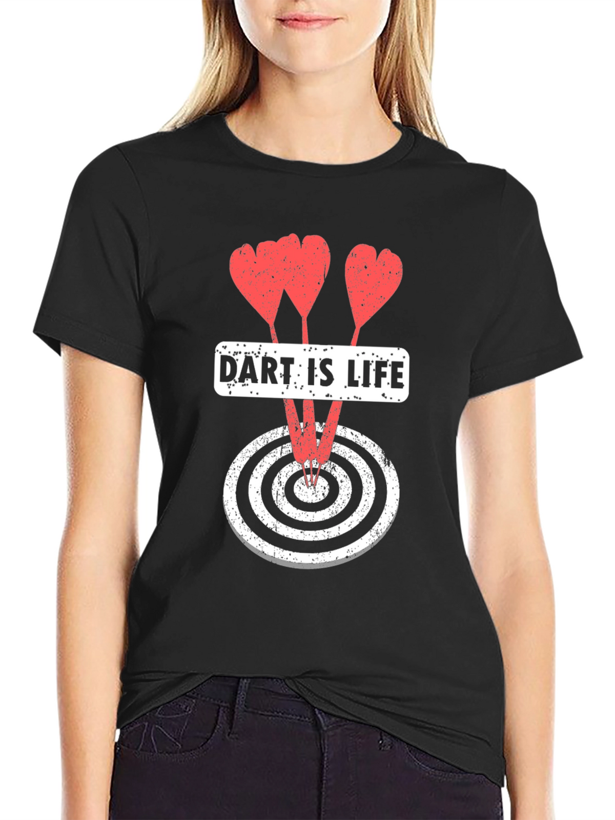 Dart Is Life Graphic Tee - Casual Black T-Shirt