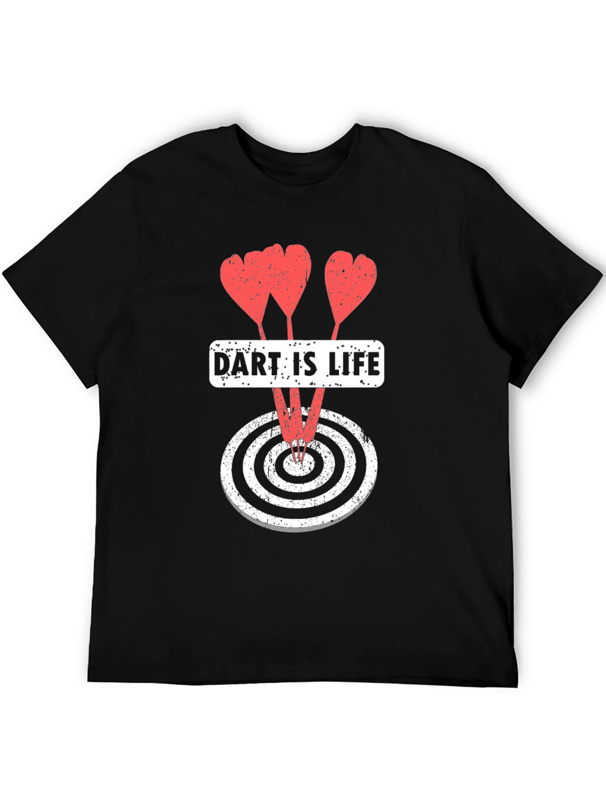 Dart Is Life Graphic Tee - Casual Black T-Shirt