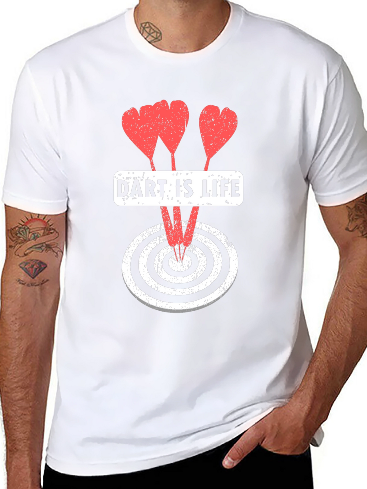 Dart Is Life Graphic Tee - Casual Black T-Shirt