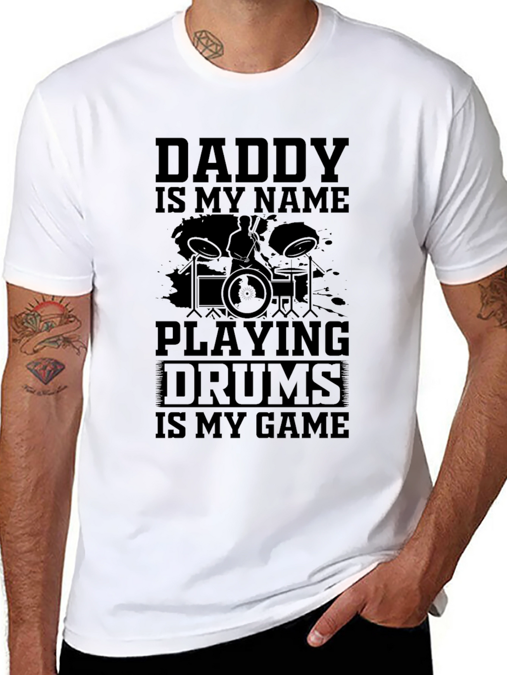 Daddy Drummer T-Shirt - Music Lover Tee