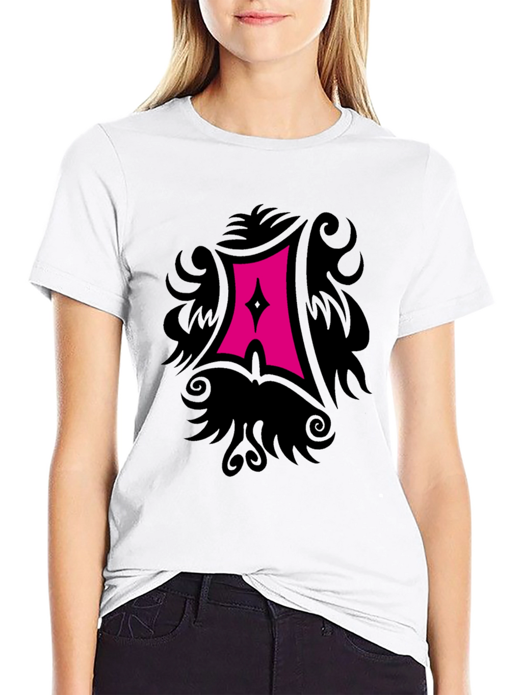 Black T-Shirt with Gothic A Graphic