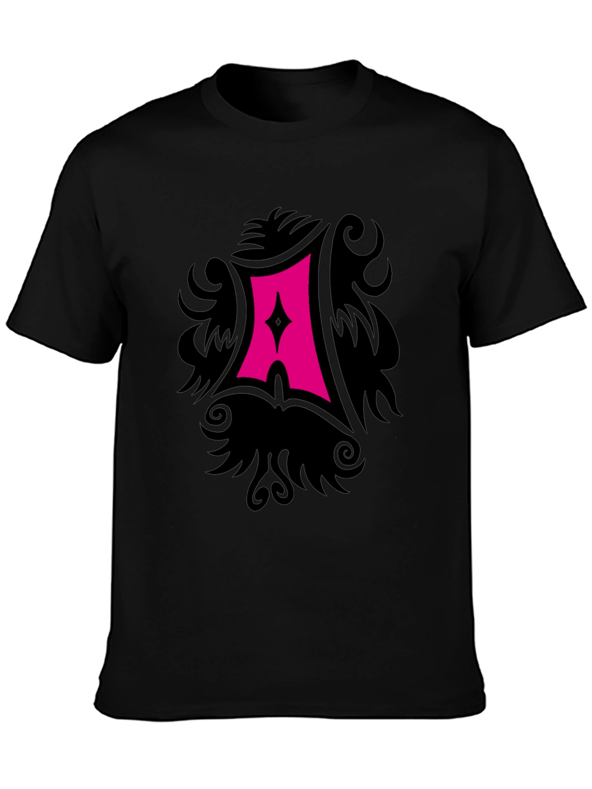 Black T-Shirt with Gothic A Graphic