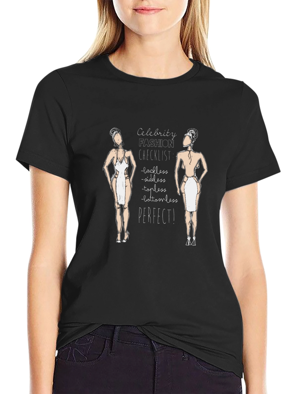 Celebrity Fashion Checklist Black T-Shirt