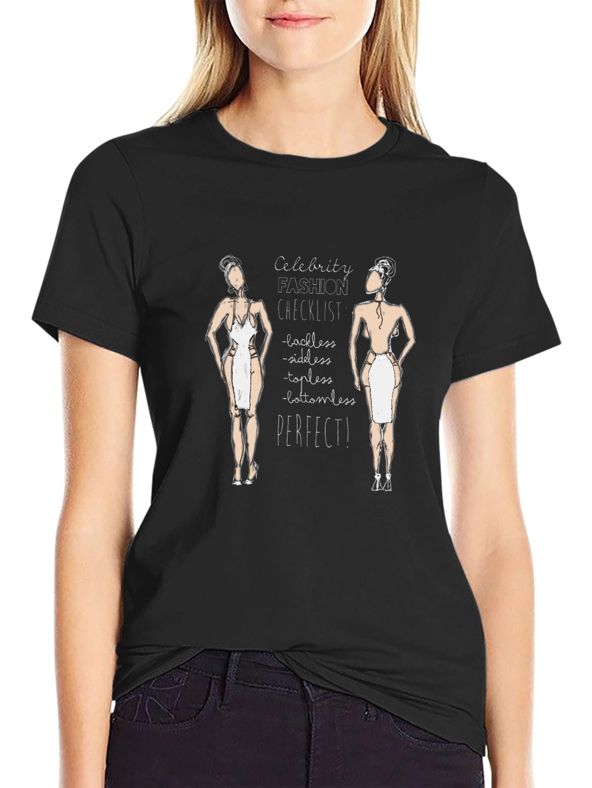 Celebrity Fashion Checklist Black T-Shirt