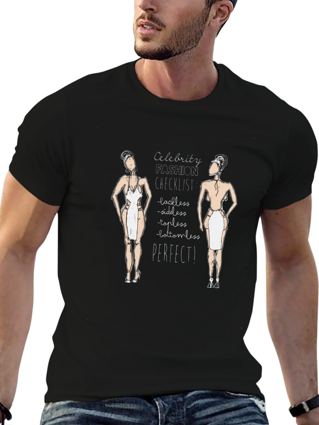 Celebrity Fashion Checklist Black T-Shirt