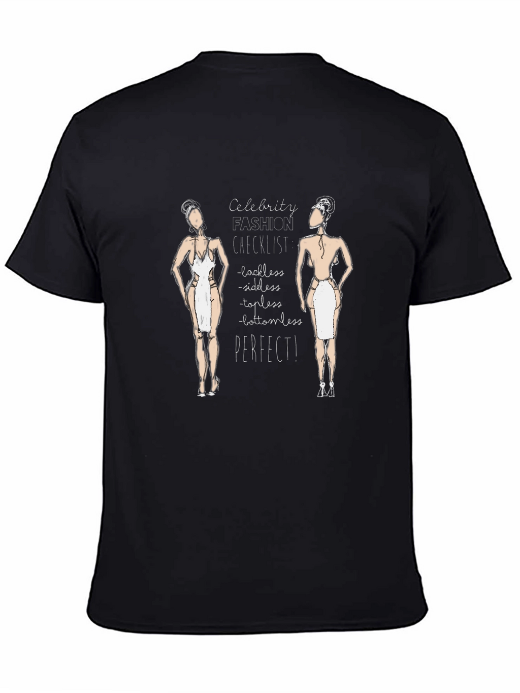 Celebrity Fashion Checklist Black T-Shirt