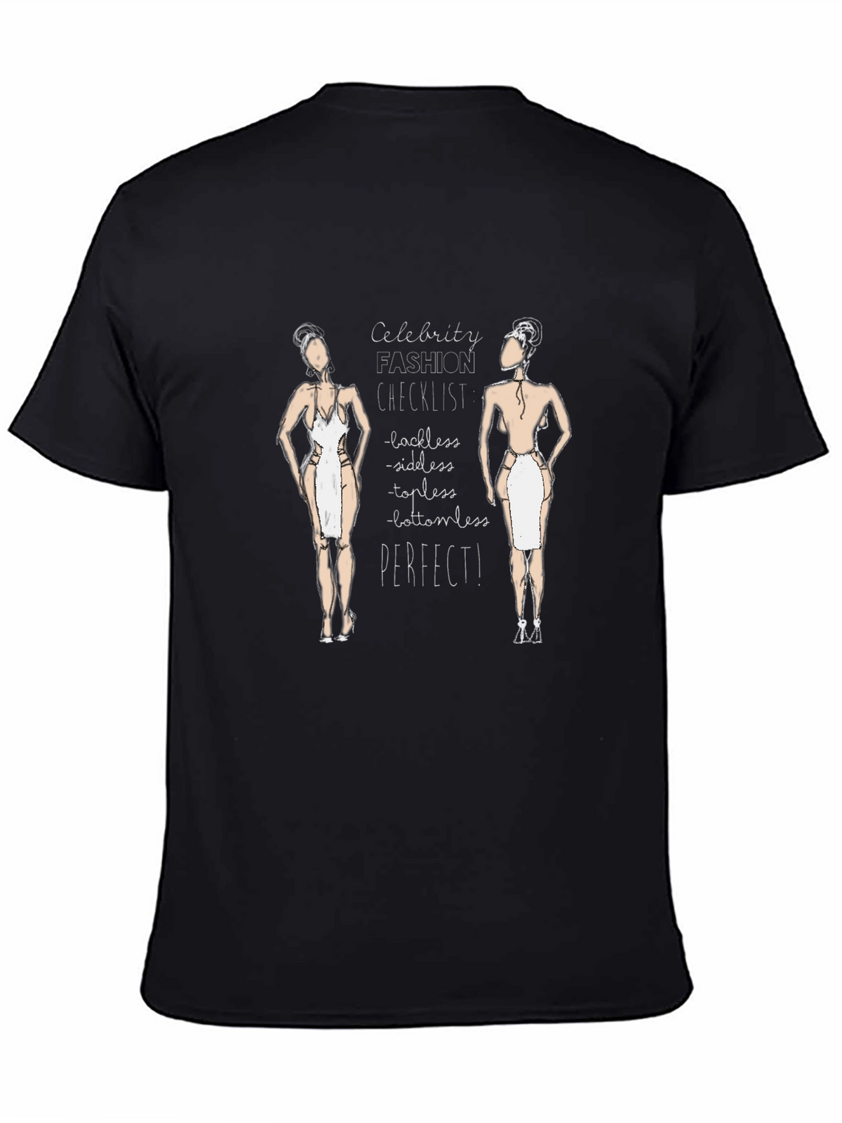 Celebrity Fashion Checklist Black T-Shirt