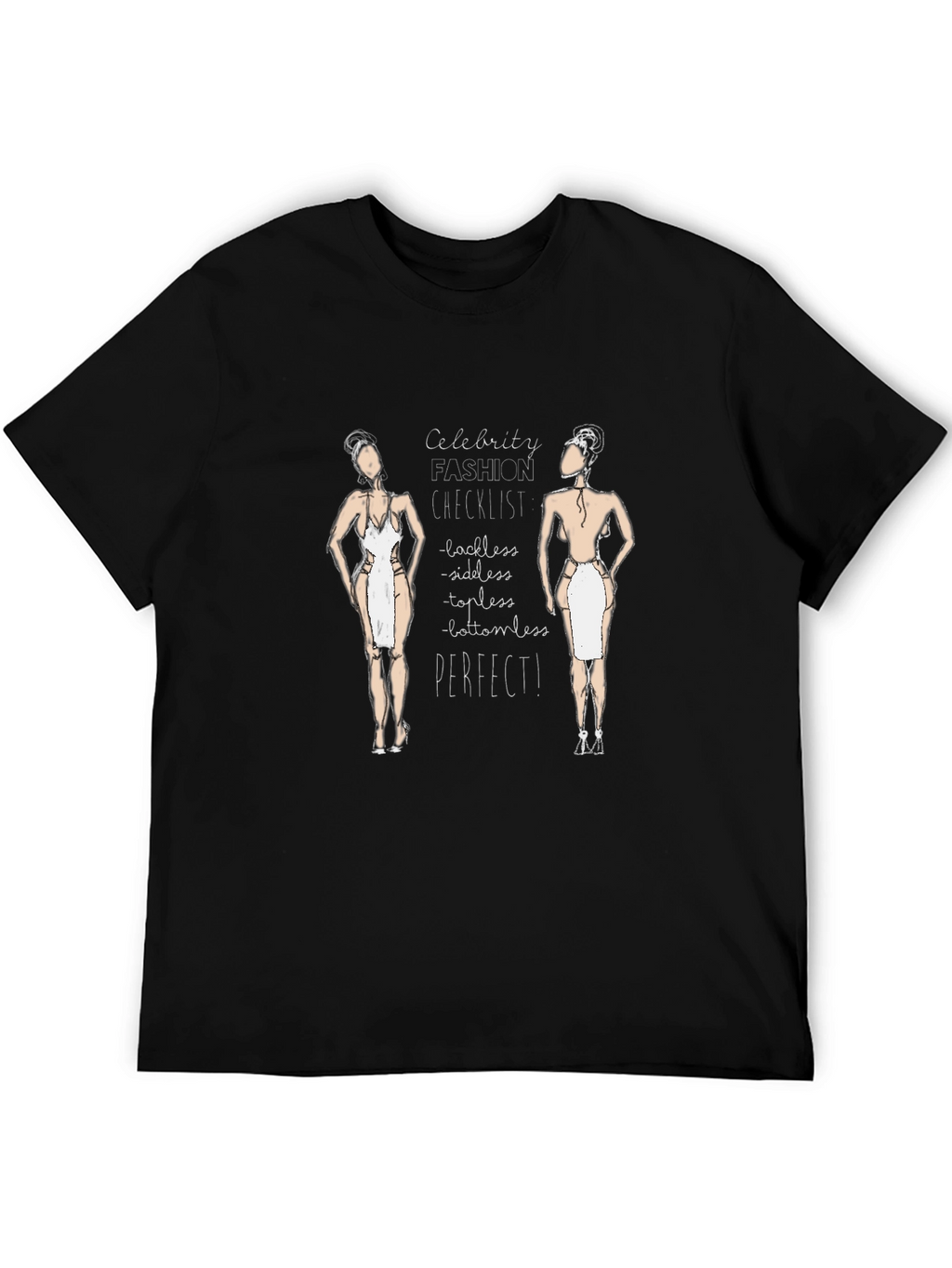 Celebrity Fashion Checklist Black T-Shirt