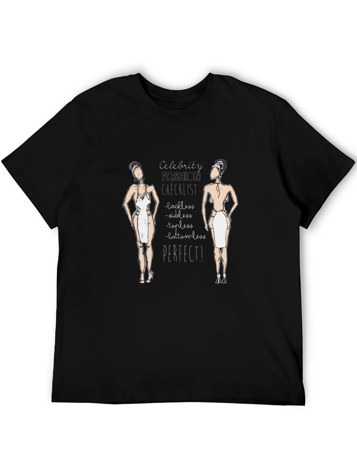 Celebrity Fashion Checklist Black T-Shirt