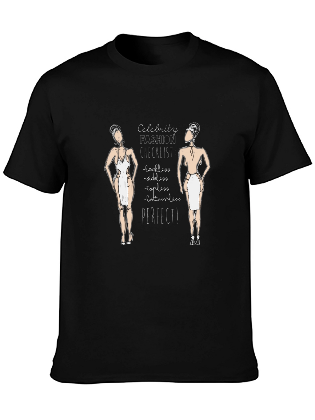 Celebrity Fashion Checklist Black T-Shirt