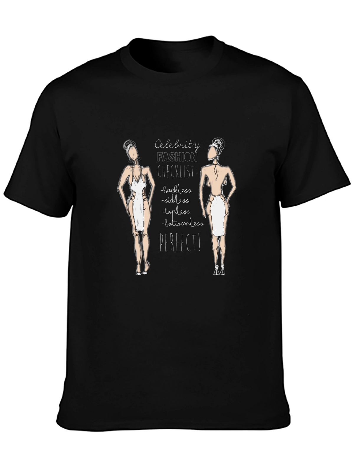 Celebrity Fashion Checklist Black T-Shirt