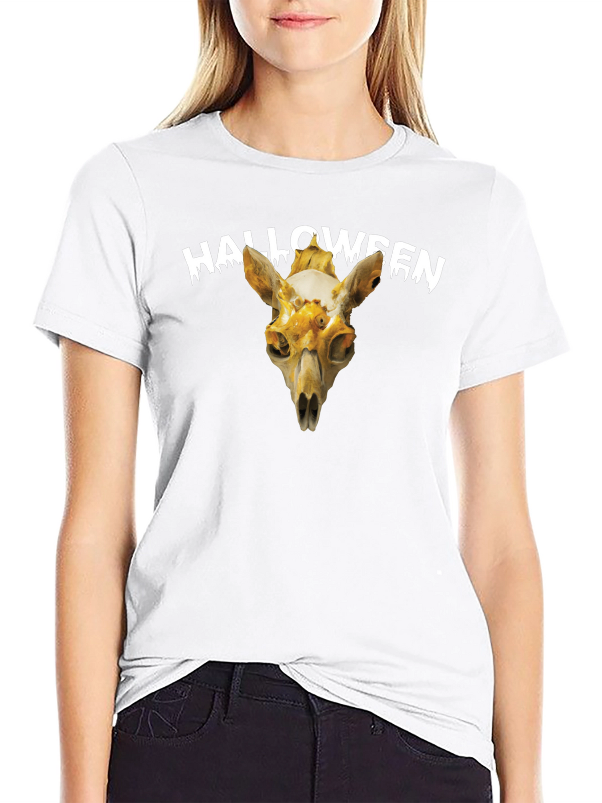 Halloween Skull Graphic Tee - Spooky Season Apparel