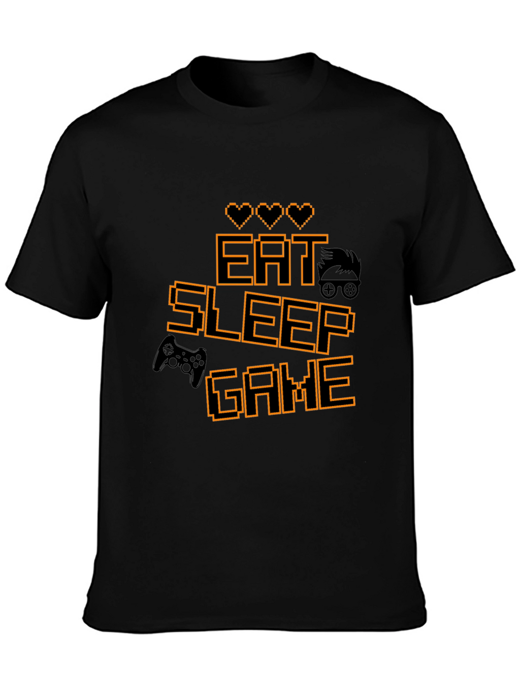 Eat Sleep Game Black Gamer T-Shirt