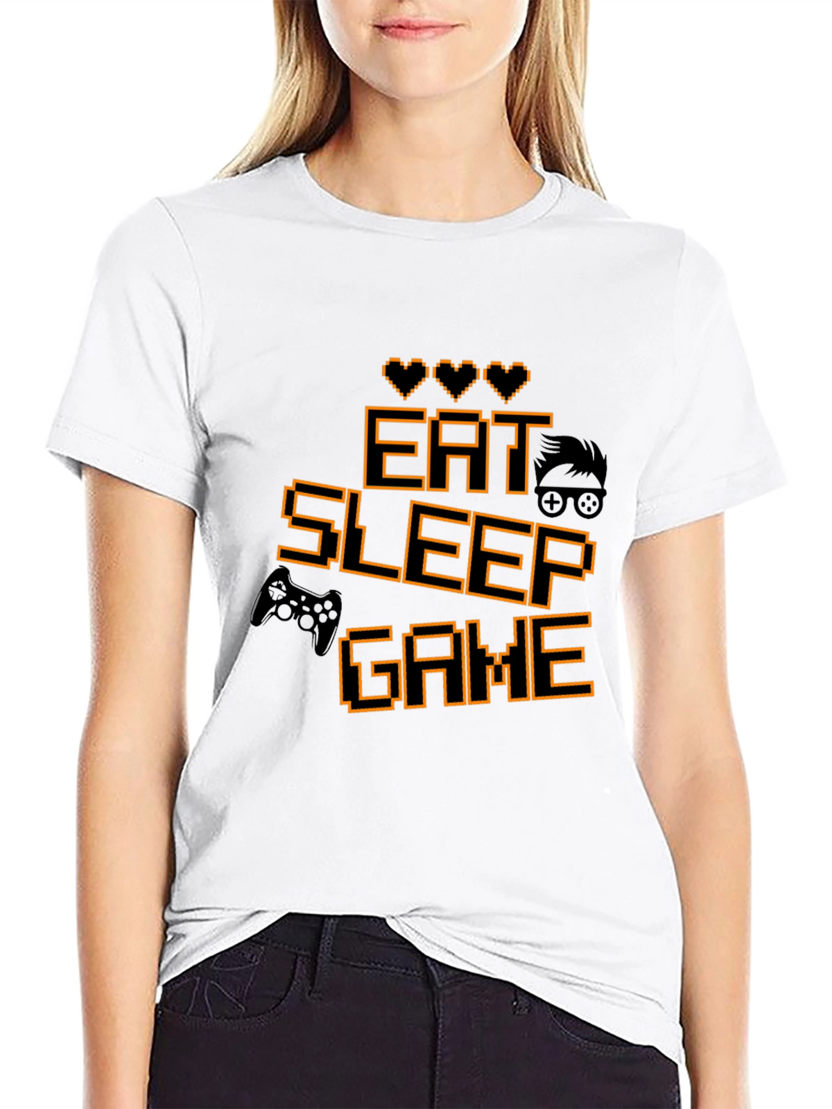Eat Sleep Game Black Gamer T-Shirt
