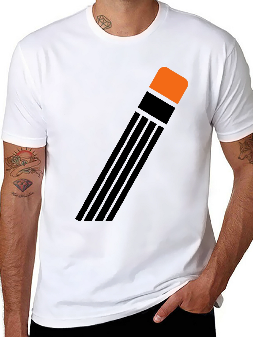 Pencil Graphic Black T-Shirt