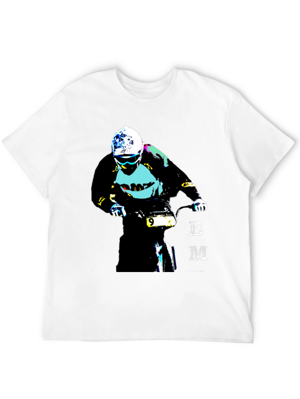 BMX Rider Graphic Tee - Black Cotton Blend T-Shirt