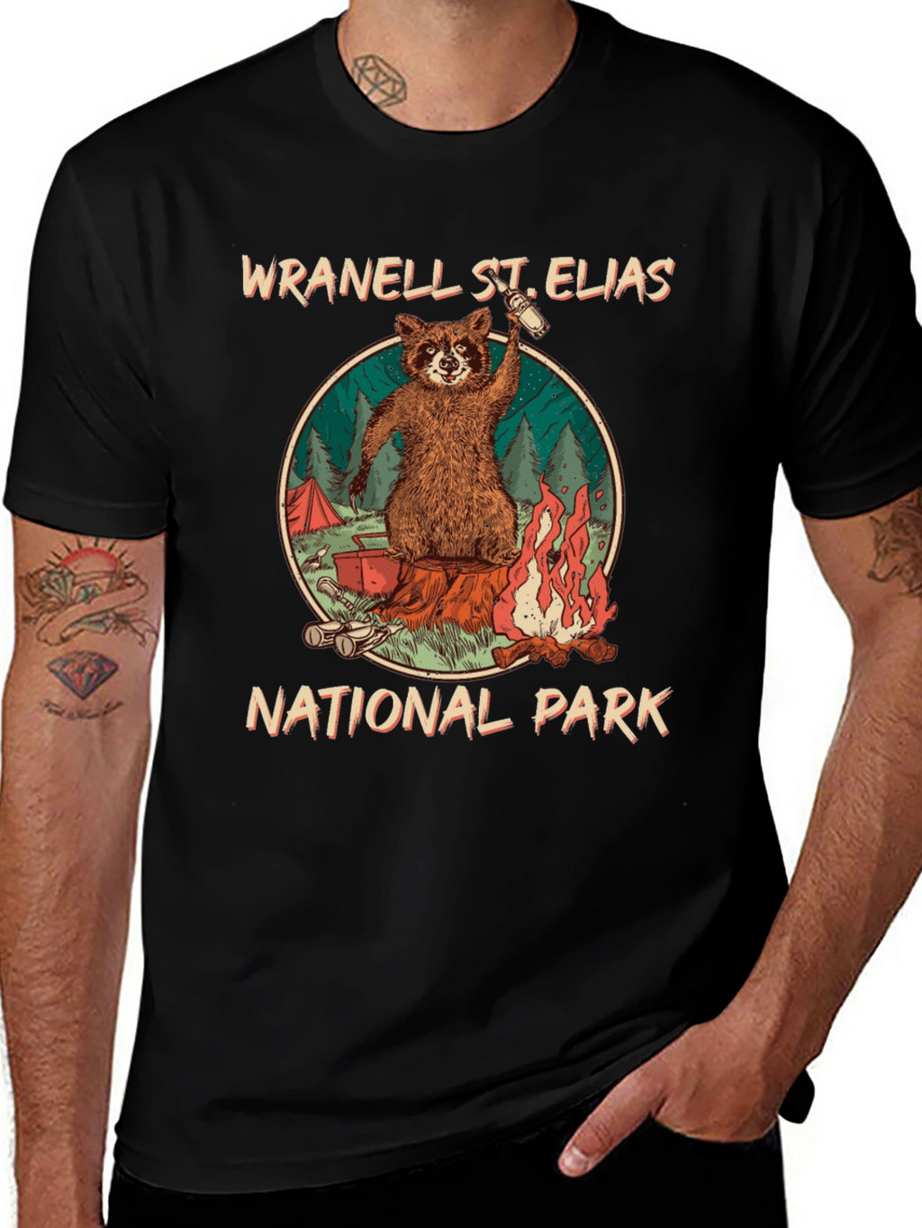 Wrangell St. Elias National Park Raccoon T-Shirt