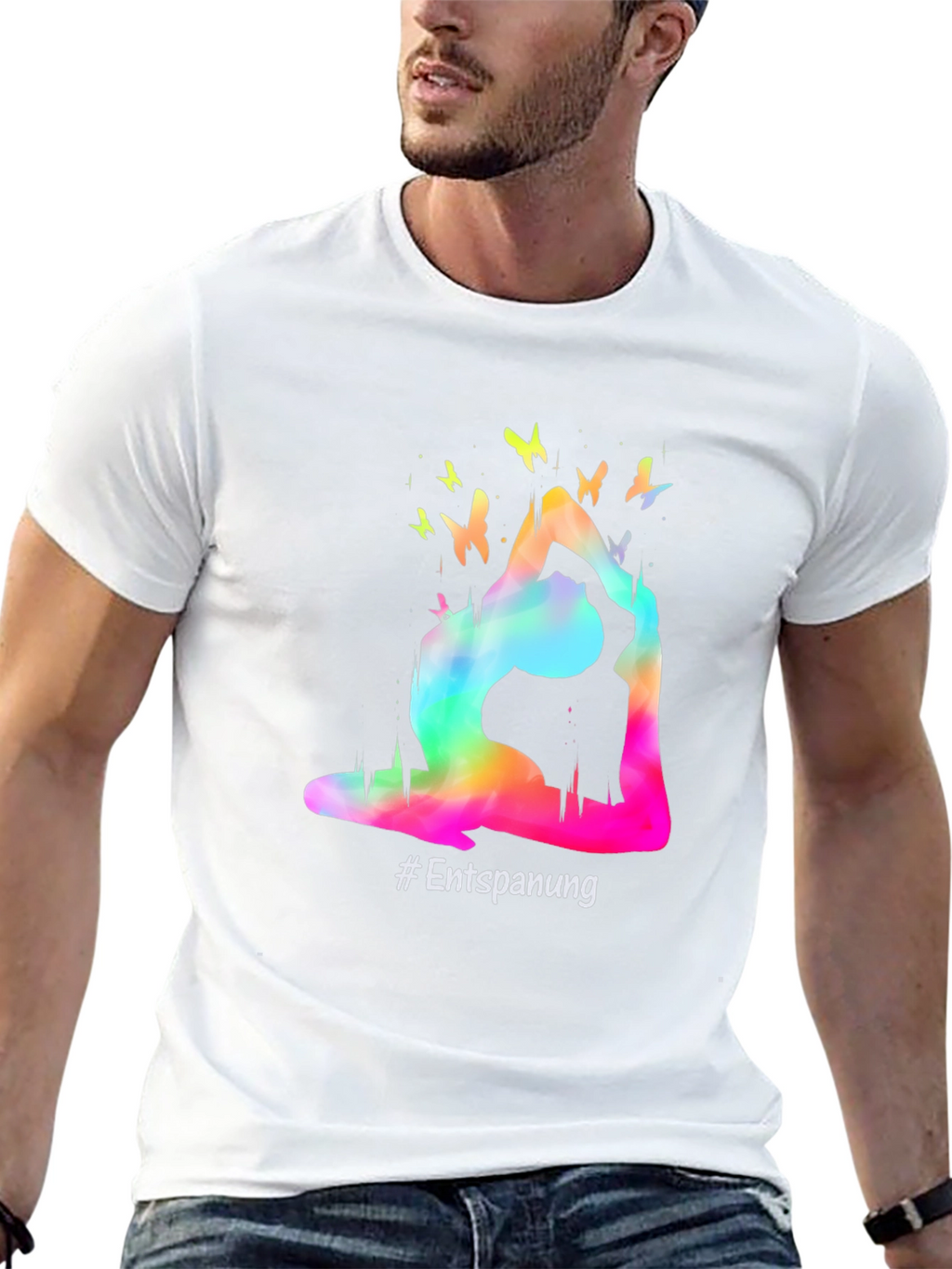 Yoga Pose Butterfly Graphic T-Shirt - Relaxation Tee