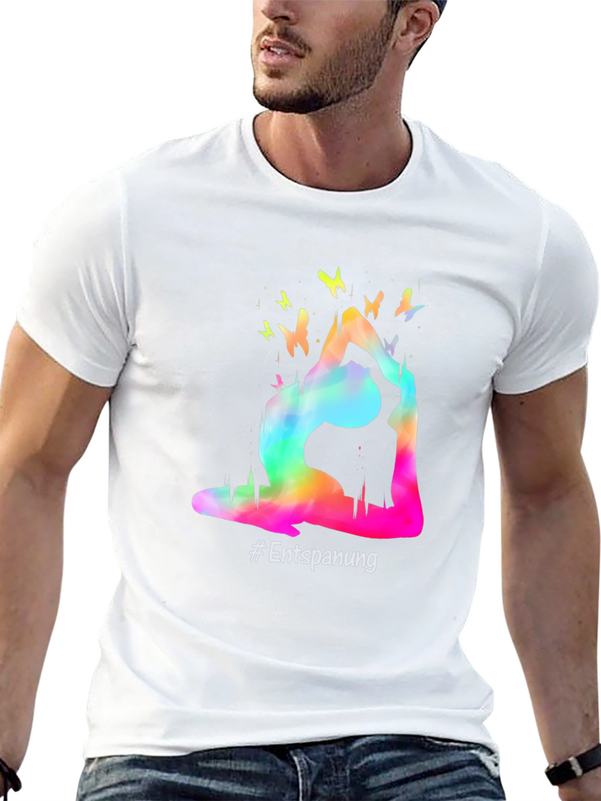 Yoga Pose Butterfly Graphic T-Shirt - Relaxation Tee