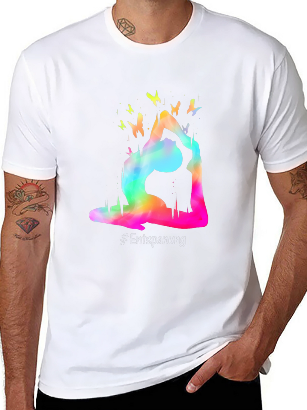 Yoga Pose Butterfly Graphic T-Shirt - Relaxation Tee