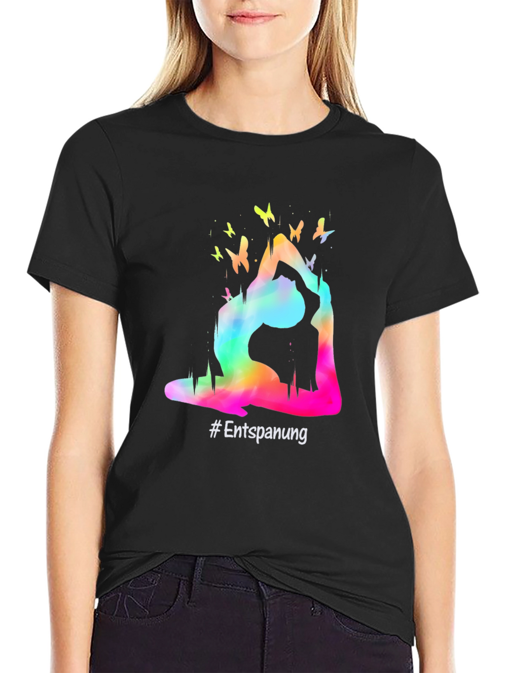 Yoga Pose Butterfly Graphic T-Shirt - Relaxation Tee