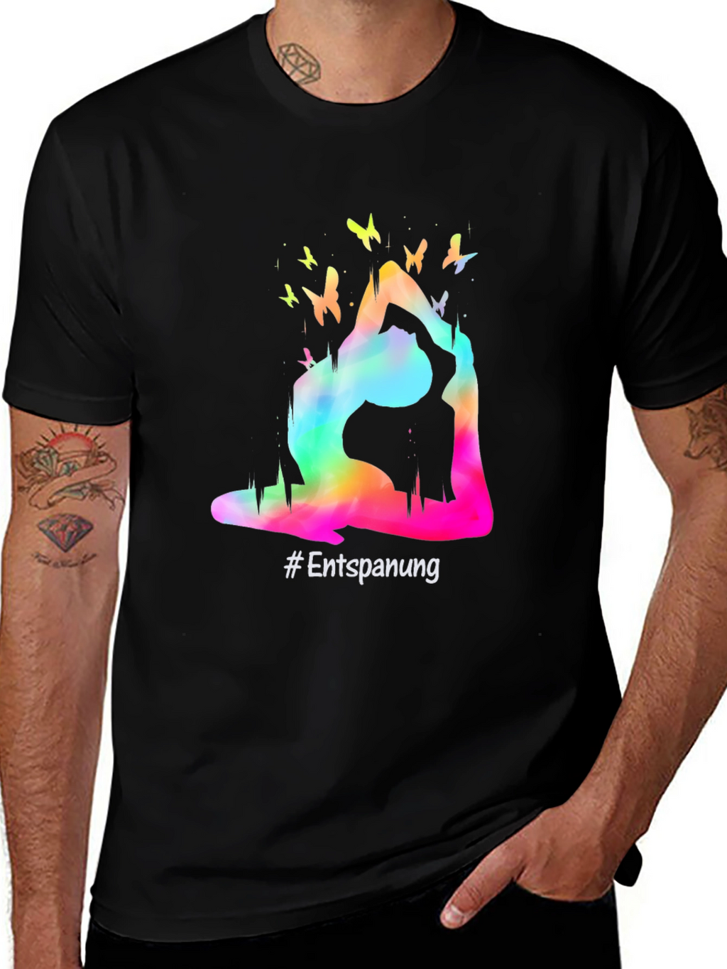 Yoga Pose Butterfly Graphic T-Shirt - Relaxation Tee