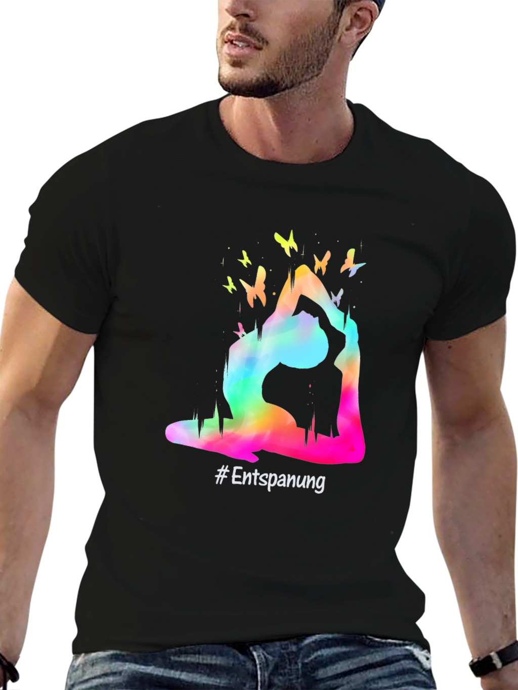 Yoga Pose Butterfly Graphic T-Shirt - Relaxation Tee