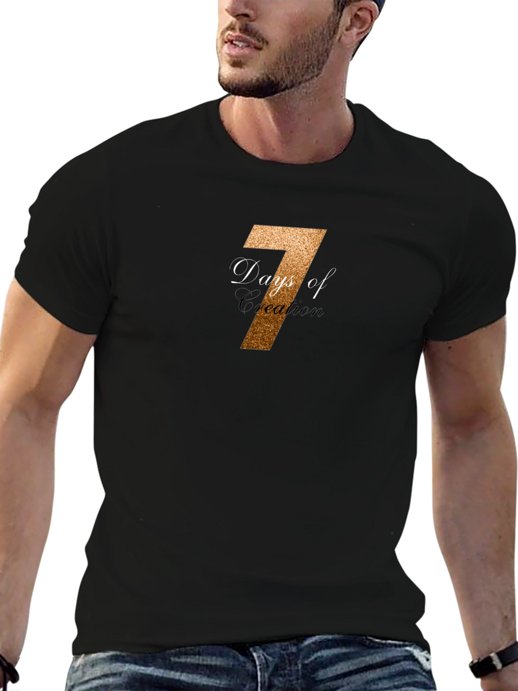 7 Days of Creation Black T-Shirt