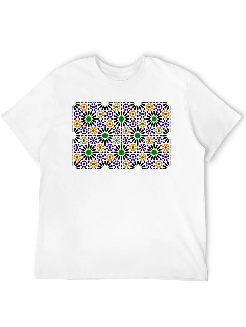 Geometric Floral T-Shirt - Black